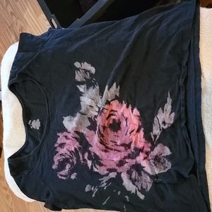 Black Shirt with Flower